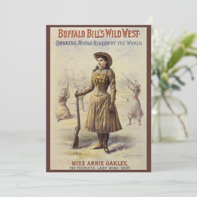 Buffalo Bill's Vilda western Show with Annie Oakle Inbjudningar (Stående Fram)