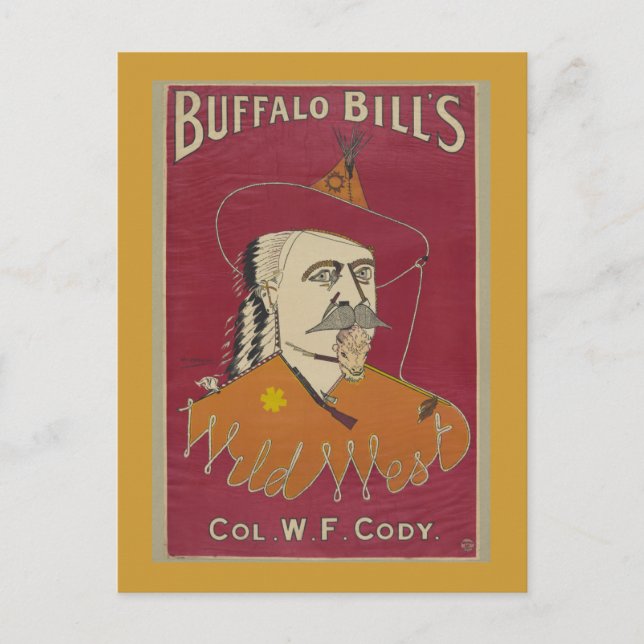 Buffalo Bills Wild West-affisch 1890 Vykort (Framsida)