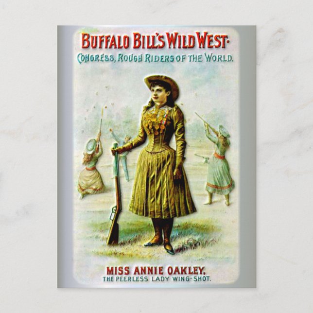 Buffalo Bills Wild West-affisch Annie Oakley Vykort (Framsida)