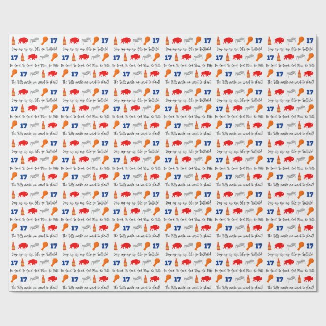 Buffalo Bills Wrapping Paper Presentpapper (Platt)
