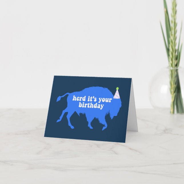 Buffalo Birthday Card Tack Kort (Framsida)