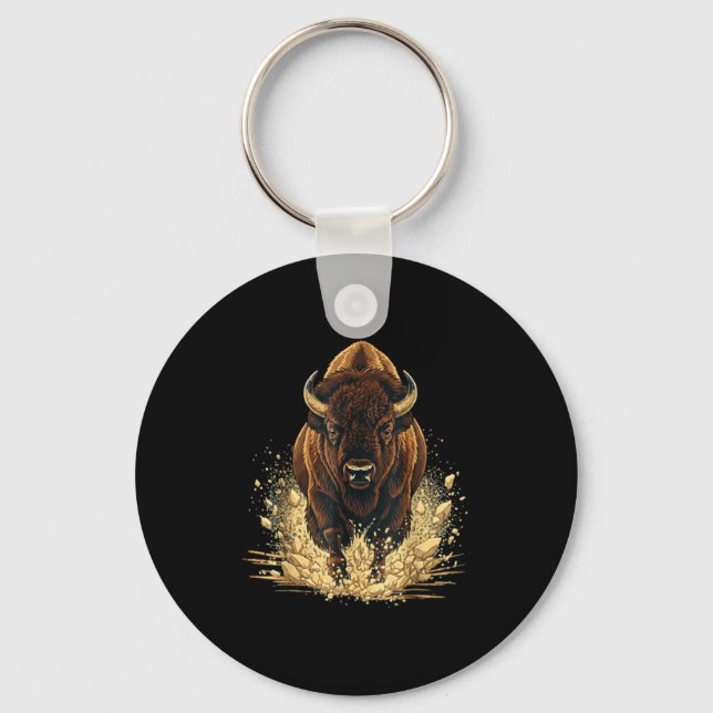 Buffalo bison amerikaner älskar bison för mamma pa nyckelring (Framsida)