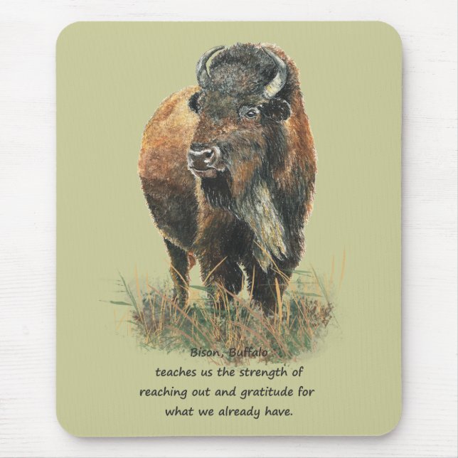 Buffalo Bison Animal Totem Spirit Guide Musmatta (Framsidan)