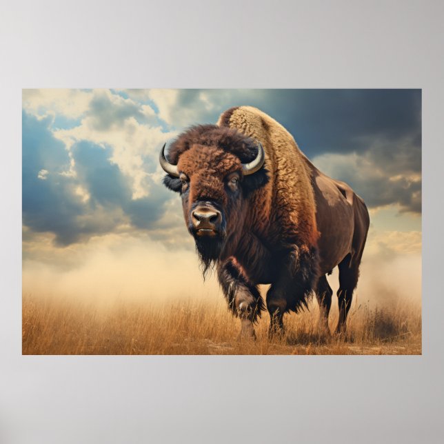 Buffalo Bison Animal Wildlife Wilderness Colorful Poster (Framsidan)