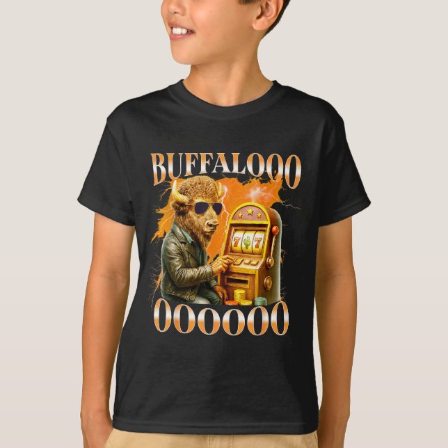 Buffalo Bison Casino Slot Machine Funny Gambling B T Shirt (Framsida)