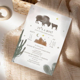 Buffalo Bison Desert Cactus Baby Shower Inbjudningar