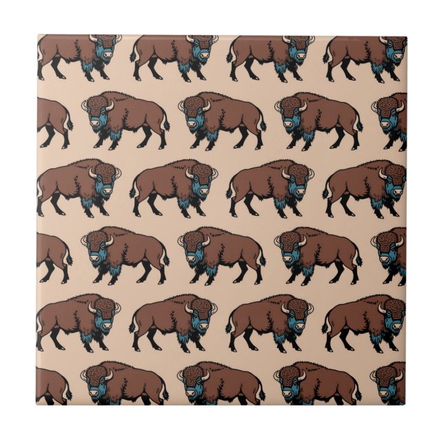 Buffalo Bison Mönster Kakelplatta (Framsidan)