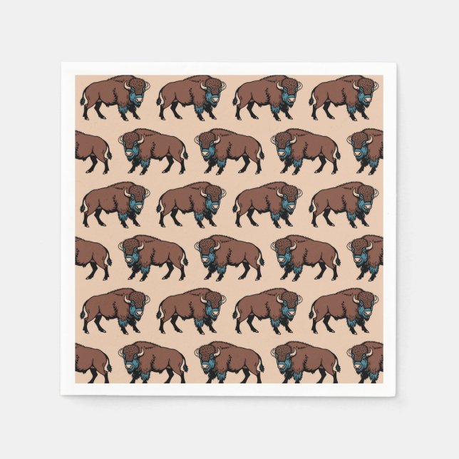 Buffalo Bison Mönster Pappersservett (Framsidan)