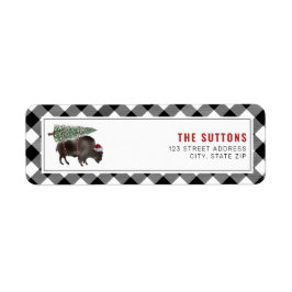 Buffalo Bison Santa Julgran Play Returadress Etikett