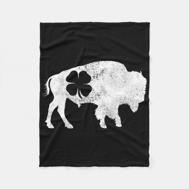 Buffalo Bison Shamrock St. Patrick's Day Saint Pad Fleecefilt (Framsidan)