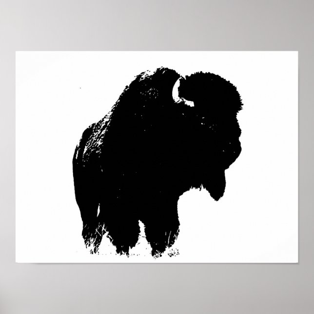 Buffalo Bison Silhouette Poster (Framsidan)