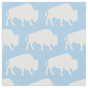 Buffalo Bison Silhouettes Blue Tyg