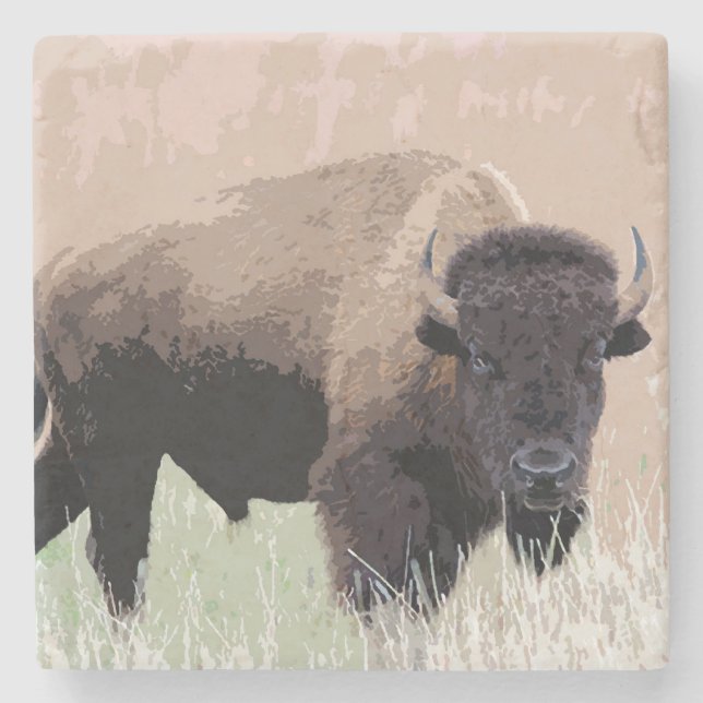Buffalo / Bison Stenunderlägg (Framsidan)