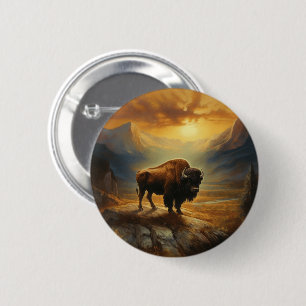 Buffalo Bison Sunset Silhouette Knapp