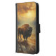 Buffalo Bison Sunset Silhouette Plånboksfodral För Samsung Galaxy S5 (Vänster)