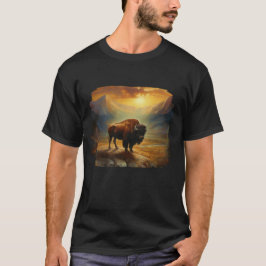 Buffalo Bison Sunset Silhouette T Shirt