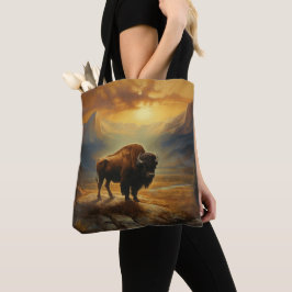 Buffalo Bison Sunset Silhouette Tygkasse