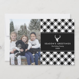 Buffalo Black and White Play Photo Helgdag Card Julkort