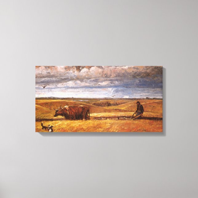 Buffalo Bones Plowed Under av Harvey Thomas Dunn Canvastryck (Framsida)