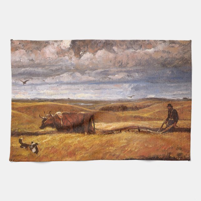 Buffalo Bones Plowed Under av Harvey Thomas Dunn Kökshandduk (Horisontell)