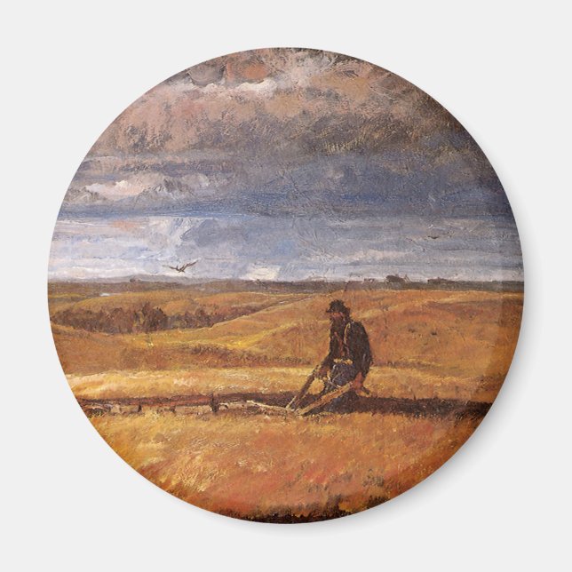 Buffalo Bones Plowed Under av Harvey Thomas Dunn Magnet (Framsidan)