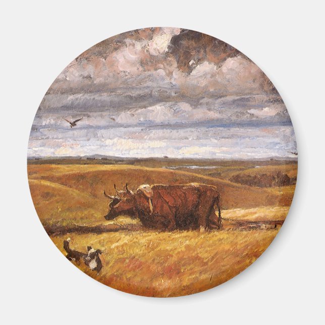 Buffalo Bones Plowed Under av Harvey Thomas Dunn Magnet (Framsidan)