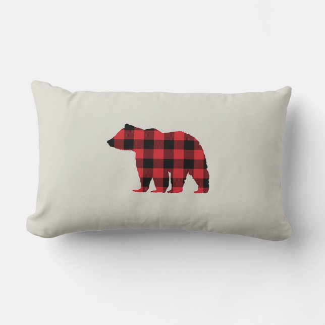 Buffalo Check Bear Wilderness Cabin Dekorativ kudd Lumbarkudde (Framsida)
