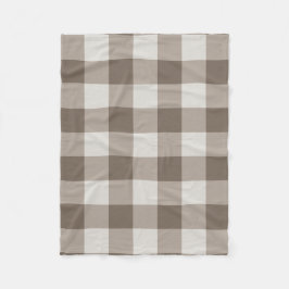 Buffalo Check Beige Cream Ivory Gingham Fleecefilt
