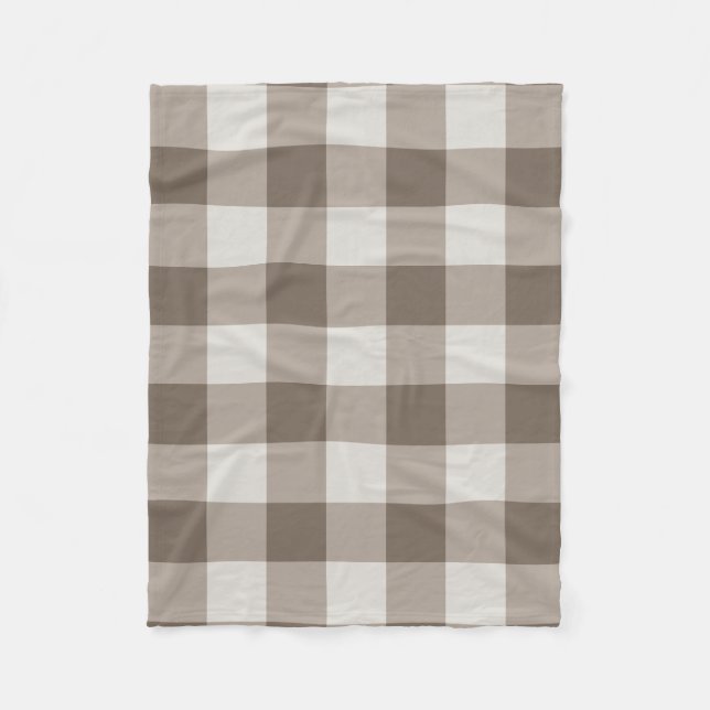Buffalo Check Beige Cream Ivory Gingham Fleecefilt (Framsidan)