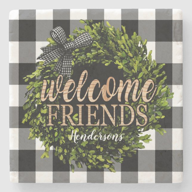 Buffalo Check Black and White Boxwood Wandeans Stenunderlägg (Framsidan)