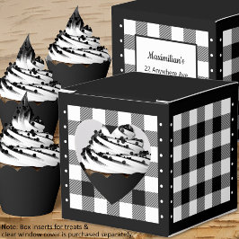 Buffalo Check - Black and White - Heart Favoritbox Presentaskar