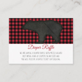 Buffalo Check Black Bear Pojke Diaper Raffle Tilläggskort