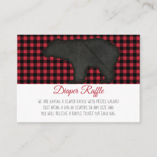Buffalo Check Black Bear Pojke Diaper Raffle Tilläggskort
