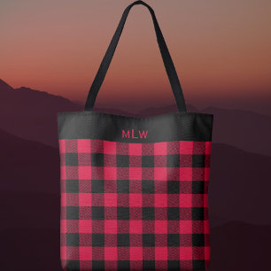 Buffalo Check-Black och Red Tygkasse