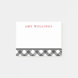 Buffalo Check Black & White Play Personlig Post-it Block
