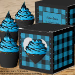 Buffalo Check - Blue and Black - Heart Favoritbox Presentaskar<br><div class="desc">Ruta för Hjärtblå och svart buffel. Anpassade på baksidan av rutan. Om du användor knappen Redigera design/verktyg kan du också lägga till egna bilder/foton. Andra tillgängliga färgrutor. Se Samling av alla rutstorlekar och buffel,  markera färg här: https://www.zazzle.com/collections/boxes_product_promotional_gift_buffalo_check-119842043554925619</div>