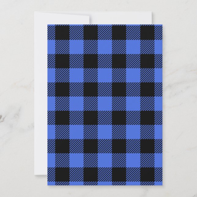 Buffalo Check Blue & Black Lumberjack Play Decor Inbjudningar (Framsida)