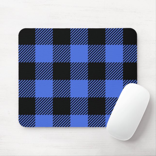 Buffalo Check Blue & Black Lumberjack Play Decor Musmatta (Med mus)