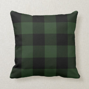 Buffalo Check Celtic Grönt and Black Squares Plai Kudde