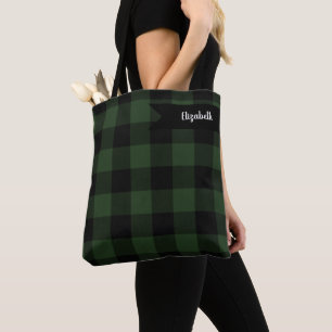 Buffalo Check Celtic Grönt and Black Squares Plai Tygkasse