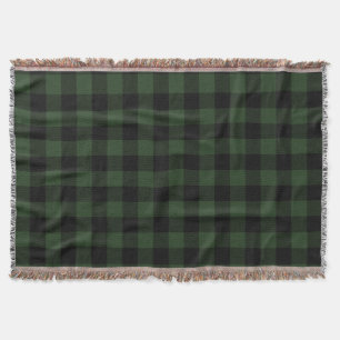 Buffalo Check Celtic Grönt and Black Squares Play Filt