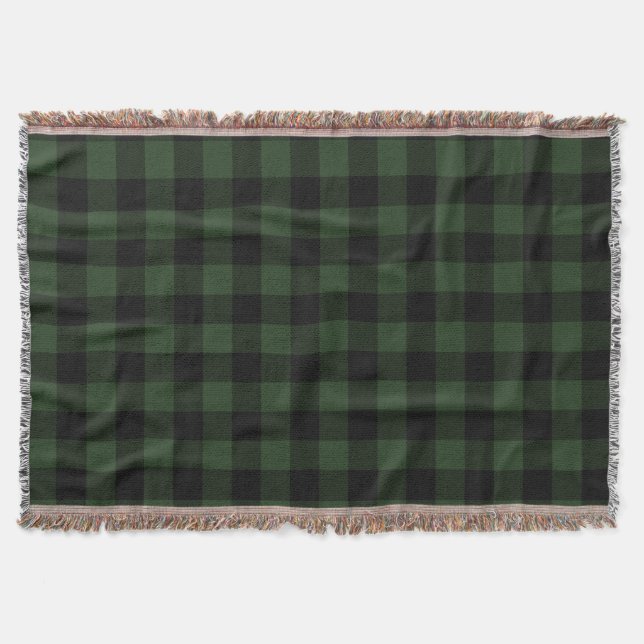 Buffalo Check Celtic Grönt and Black Squares Play Filt (Framsidan)