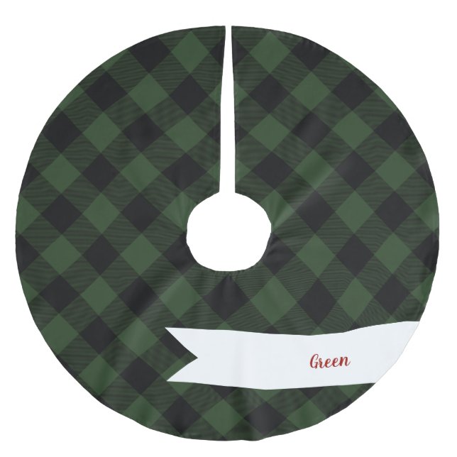 Buffalo Check Celtic Grönt and Black Squares Play Julgransmatta Borstad Polyester (Framsidan)