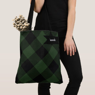Buffalo Check Celtic Grönt and Black Squares Play Tygkasse