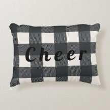 Buffalo Check Cheer Black Typography Helgdag