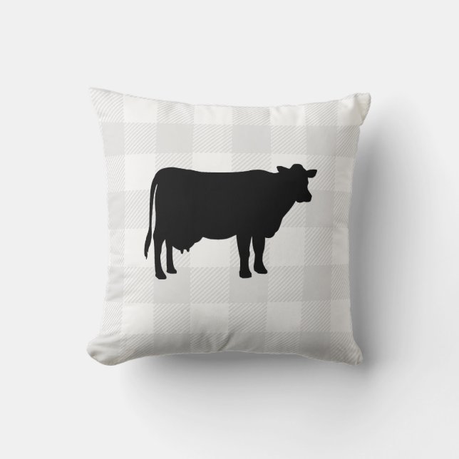 Buffalo Check Cow Farmhouse Dekorativ kudde (Framsida)