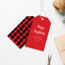 Buffalo Check för god jul-kalligrafi Presentetikett