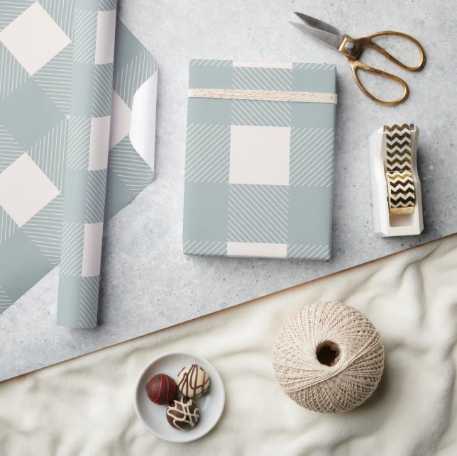 Buffalo Check Grått Simple Snyggt Trendig Presentpapper (Hantverk)