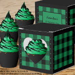 Buffalo Check - Grönt and Black - Heart Favbox Presentaskar<br><div class="desc">Rutan för grönt av hjärta och svart buffel. Anpassade på baksidan av rutan. Om du användor knappen Redigera design/verktyg kan du också lägga till egna bilder/foton. Andra tillgängliga färgrutor. Se Samling av alla rutstorlekar och buffel,  markera färg här: https://www.zazzle.com/collections/boxes_product_promotional_gift_buffalo_check-119842043554925619</div>