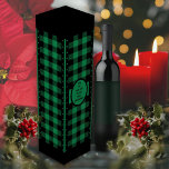 Buffalo Check Grönt och Black Vin Box Presentask För Vinflaska<br><div class="desc">Buffalo checkar in grönt och svart. Andra färgrutor som finns i min butik och mer design för olika tillfälle.</div>